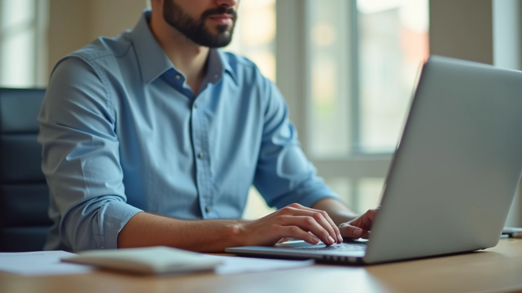 Pessoa a trabalhar com email no computador