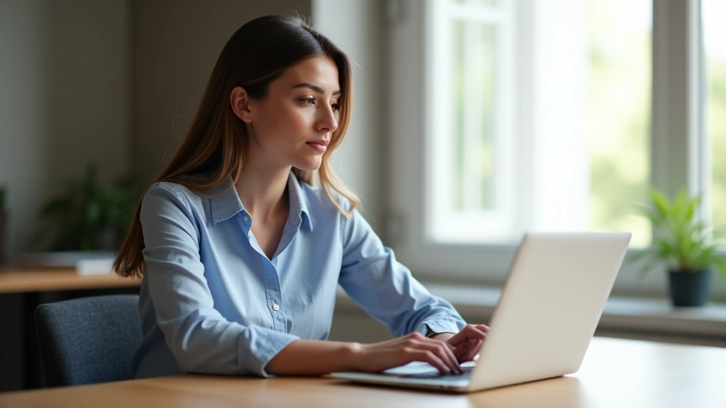 Pessoa a configurar email em computador de secretária com notas ao lado